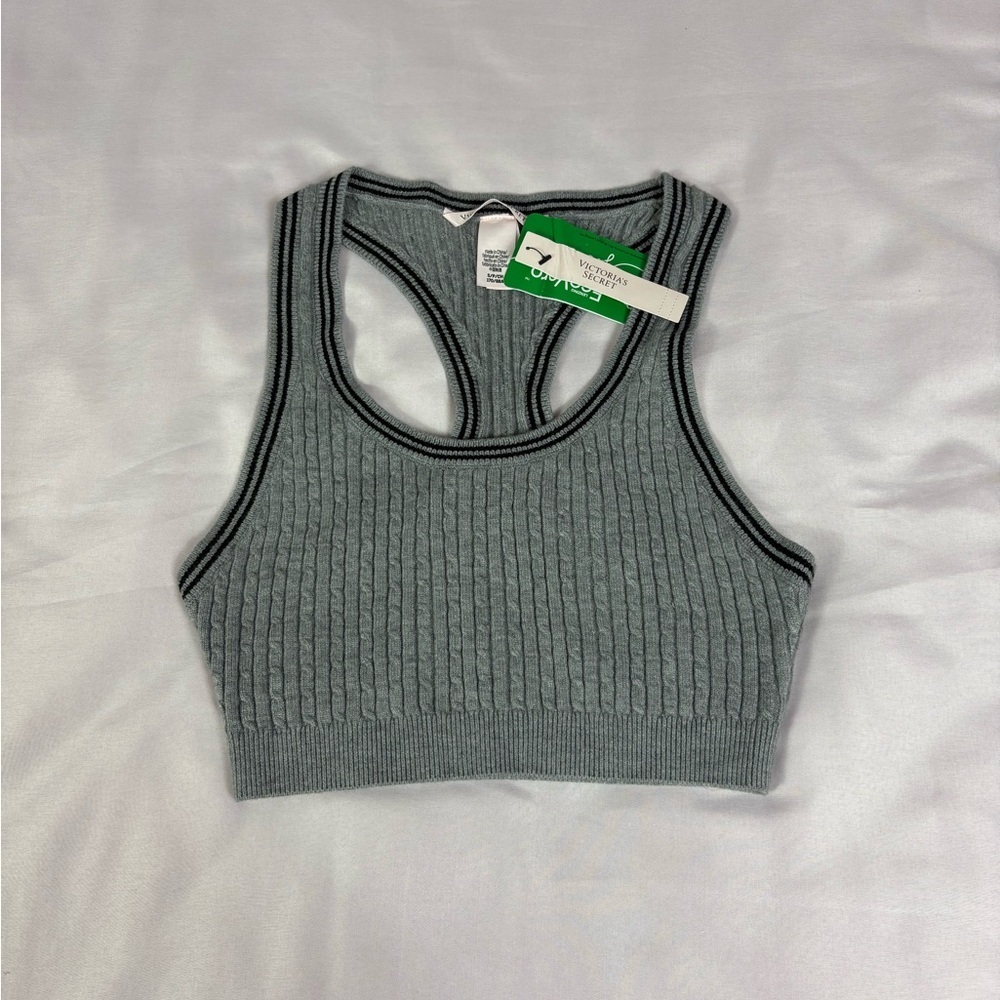 Cove Gray Ribbed Crop Top